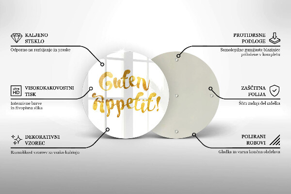 Deska kuchenna szklana Napis Guten Appetit!