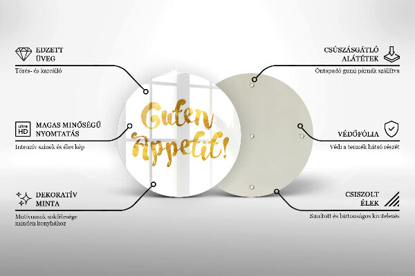 Deska kuchenna szklana Napis Guten Appetit!