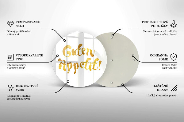 Deska kuchenna szklana Napis Guten Appetit!