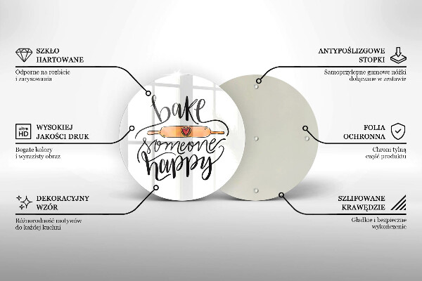 Deska kuchenna szklana Bake someone happy