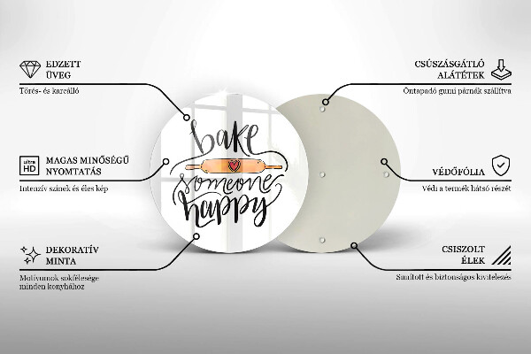 Deska kuchenna szklana Bake someone happy