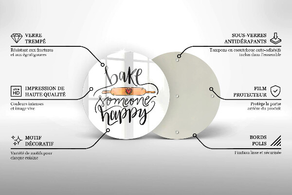 Deska kuchenna szklana Bake someone happy