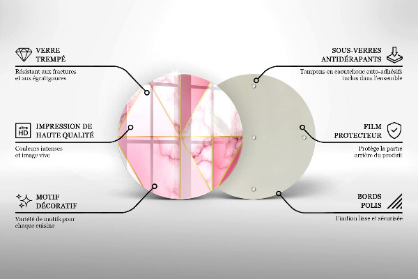 Deska kuchenna szklana Geometryczny marmur
