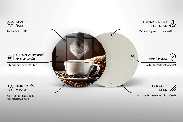 Deska kuchenna szklana Kawa i filiżanka