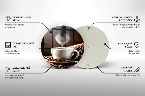 Deska kuchenna szklana Kawa i filiżanka