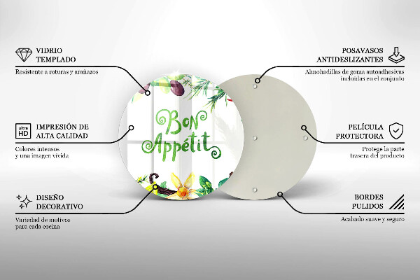 Deska kuchenna szklana Napis Bon Appetit