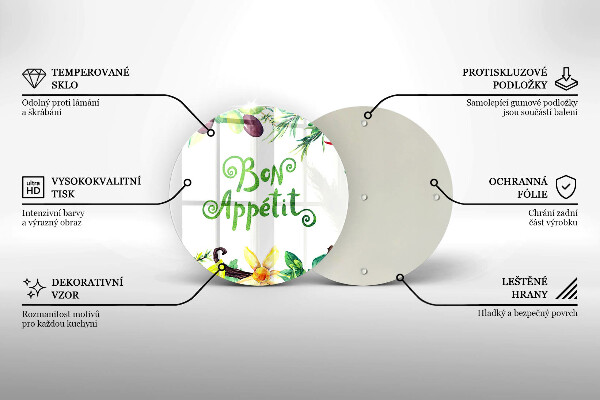 Deska kuchenna szklana Napis Bon Appetit