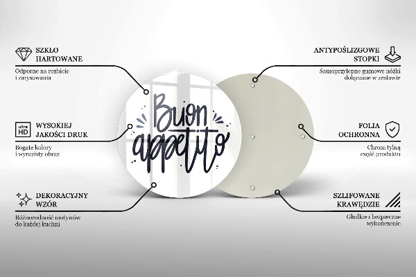 Deska kuchenna szklana Napis Buon Appetito