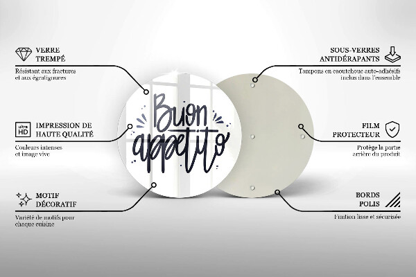 Deska kuchenna szklana Napis Buon Appetito