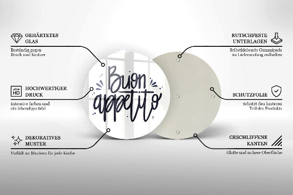 Deska kuchenna szklana Napis Buon Appetito