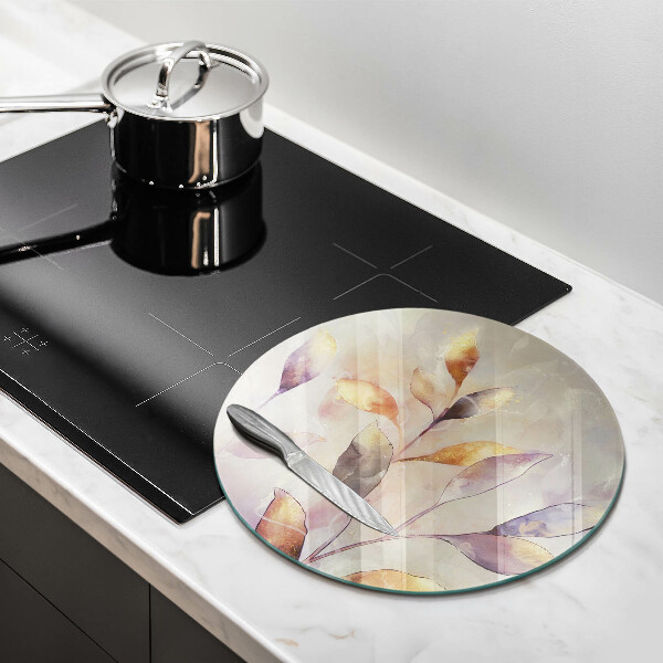 Deska kuchenna szklana Malowane boho liście