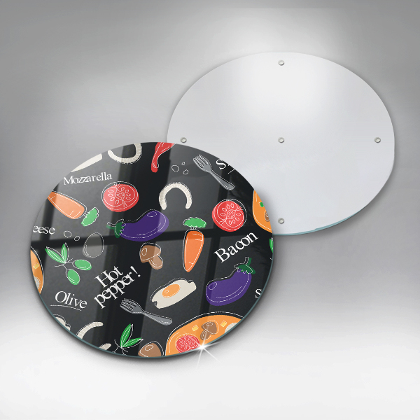 Deska kuchenna szklana Ilustracja jedzenie