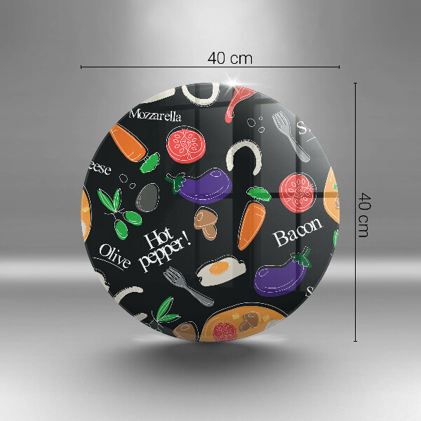 Deska kuchenna szklana Ilustracja jedzenie