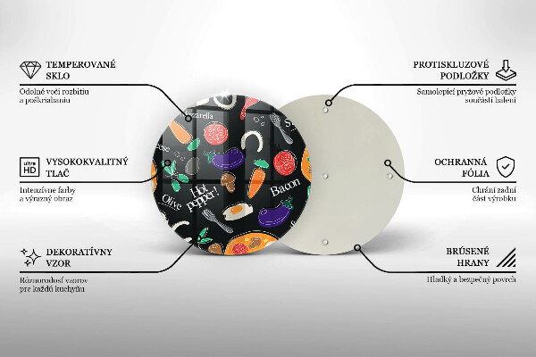 Deska kuchenna szklana Ilustracja jedzenie