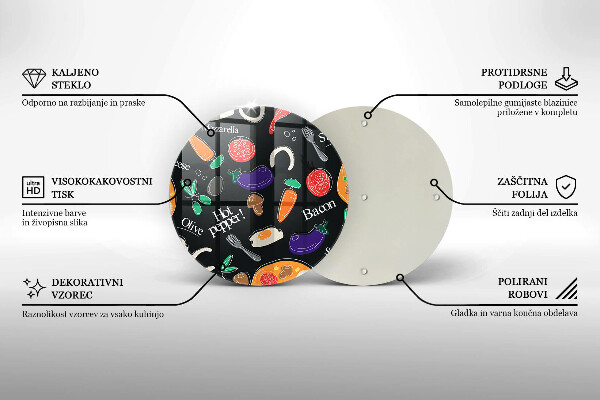 Deska kuchenna szklana Ilustracja jedzenie