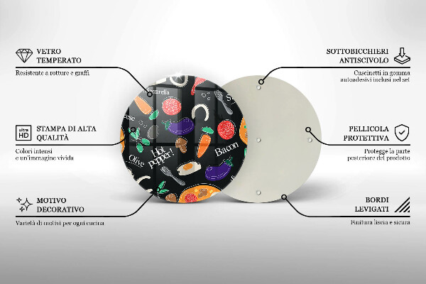 Deska kuchenna szklana Ilustracja jedzenie