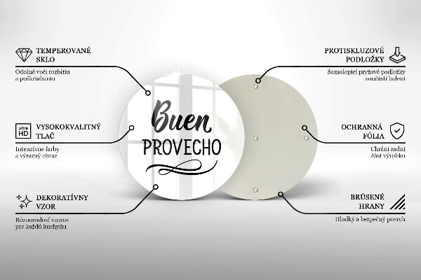 Deska kuchenna szklana Napis Buen provecho