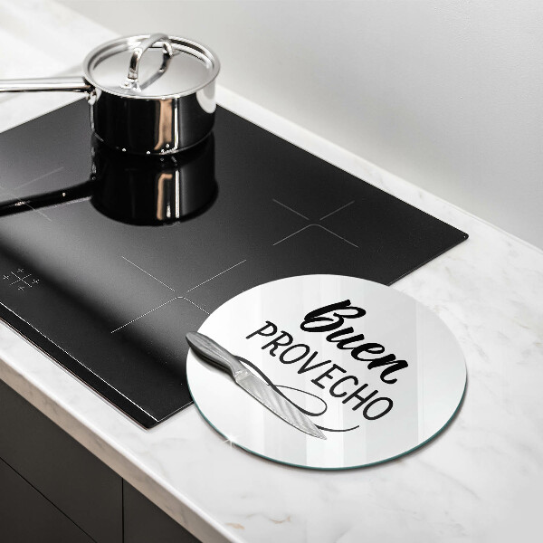 Deska kuchenna szklana Napis Buen provecho