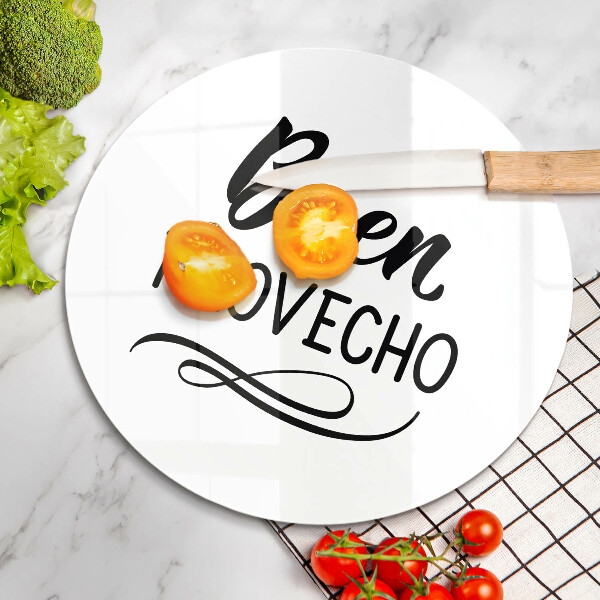 Deska kuchenna szklana Napis Buen provecho