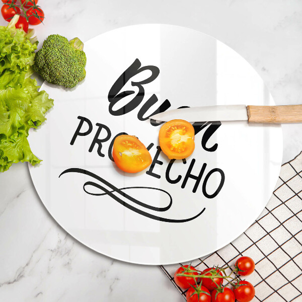 Deska kuchenna szklana Napis Buen provecho