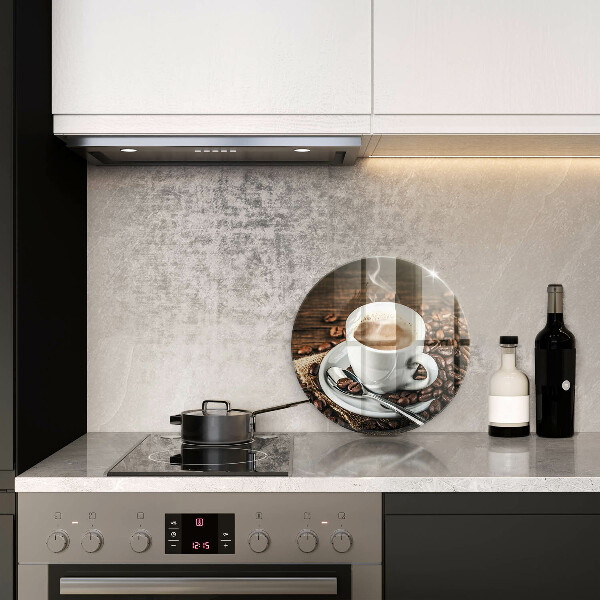 Deska kuchenna szklana Filiżanka i ziarna kawy