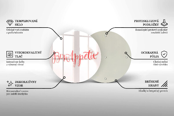 Deska kuchenna szklana Kuchenny napis Bon Appetit