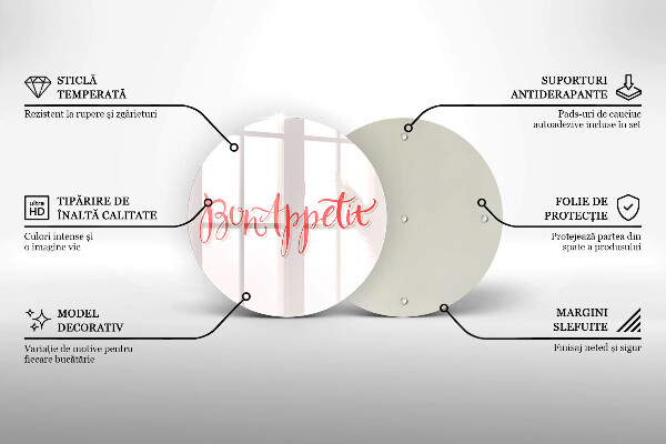 Deska kuchenna szklana Kuchenny napis Bon Appetit