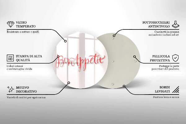 Deska kuchenna szklana Kuchenny napis Bon Appetit