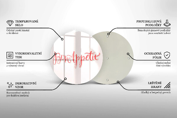 Deska kuchenna szklana Kuchenny napis Bon Appetit