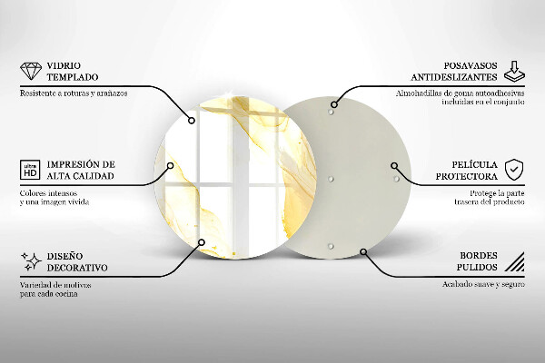 Deska kuchenna szklana Złota abstrakcja