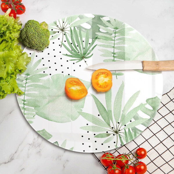 Deska kuchenna szklana Akwarelowe liście