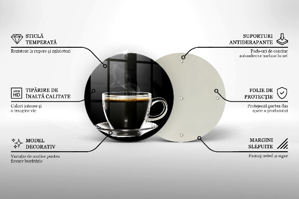 Deska kuchenna szklana Szklanka gorącej kawy