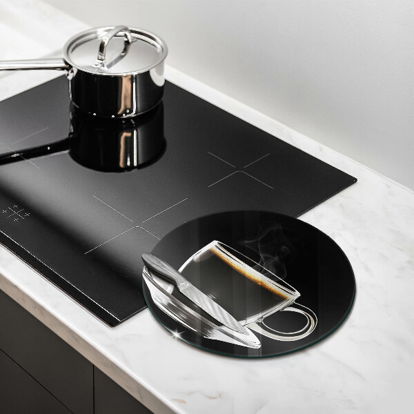 Deska kuchenna szklana Szklanka gorącej kawy