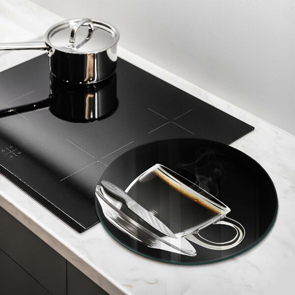 Deska kuchenna szklana Szklanka gorącej kawy