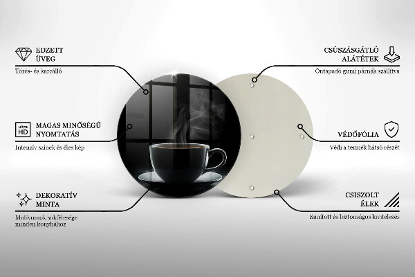 Deska kuchenna szklana Gorąca filiżanka kawy