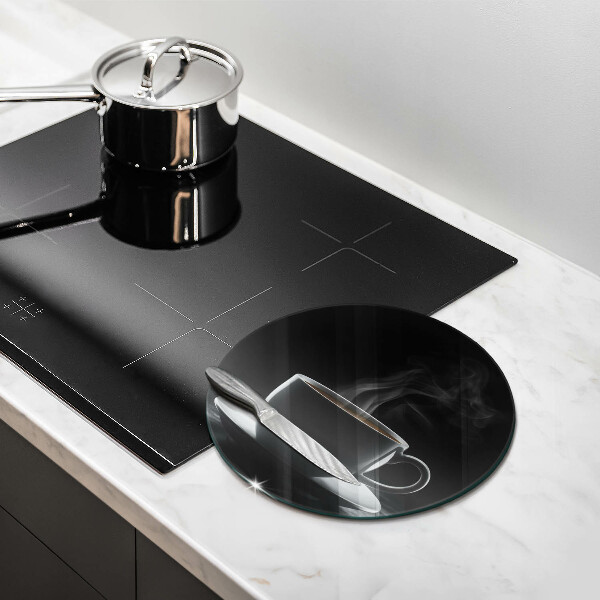 Deska kuchenna szklana Gorąca filiżanka kawy