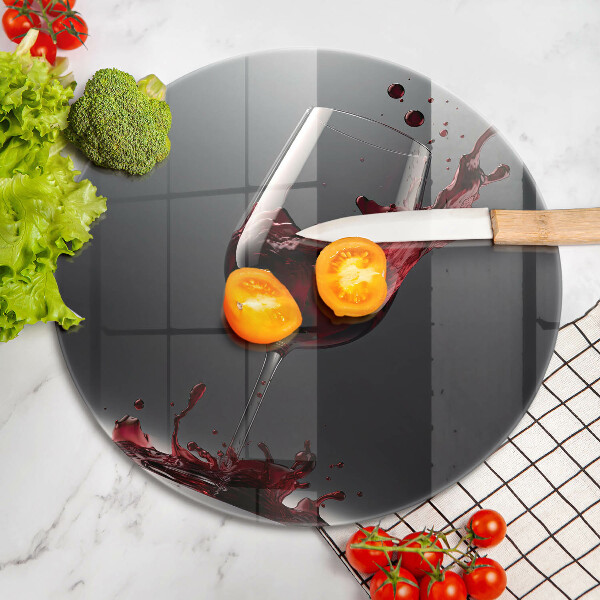 Deska kuchenna szklana Czerwone wino w kieliszku