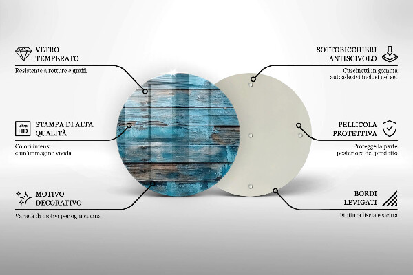Deska kuchenna szklana Niebieskie stare deski