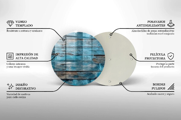 Deska kuchenna szklana Niebieskie stare deski