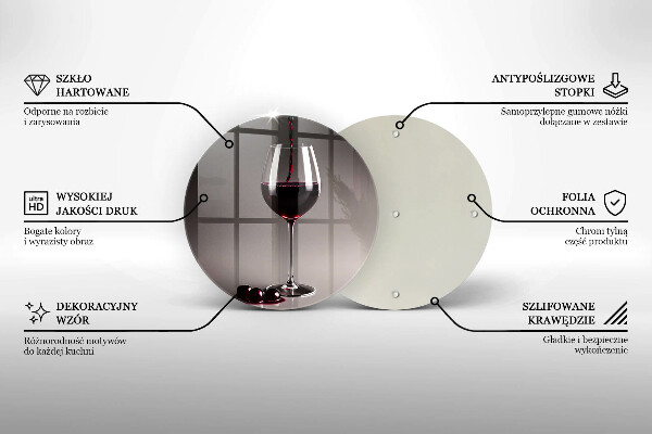 Deska kuchenna szklana Kieliszek i winogrona