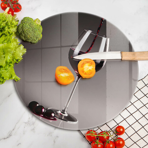 Deska kuchenna szklana Kieliszek i winogrona