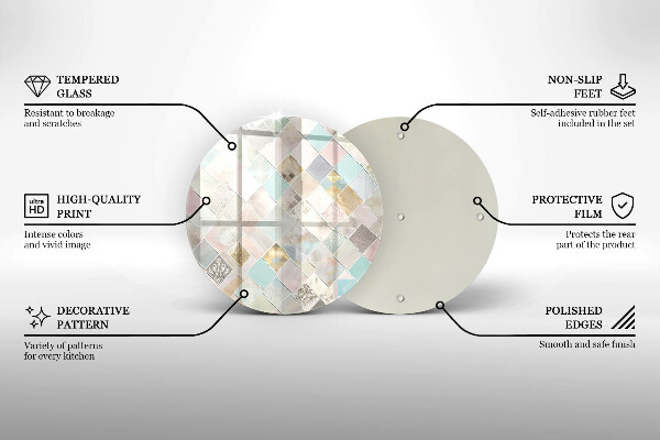 Deska kuchenna szklana Pastelowa kompozycja