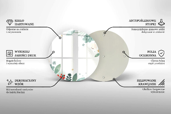 Deska kuchenna szklana Akwarele liście