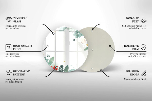 Deska kuchenna szklana Akwarele liście