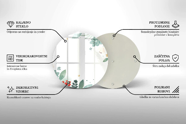 Deska kuchenna szklana Akwarele liście