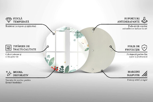 Deska kuchenna szklana Akwarele liście