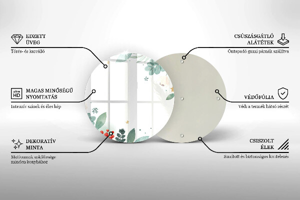 Deska kuchenna szklana Akwarele liście