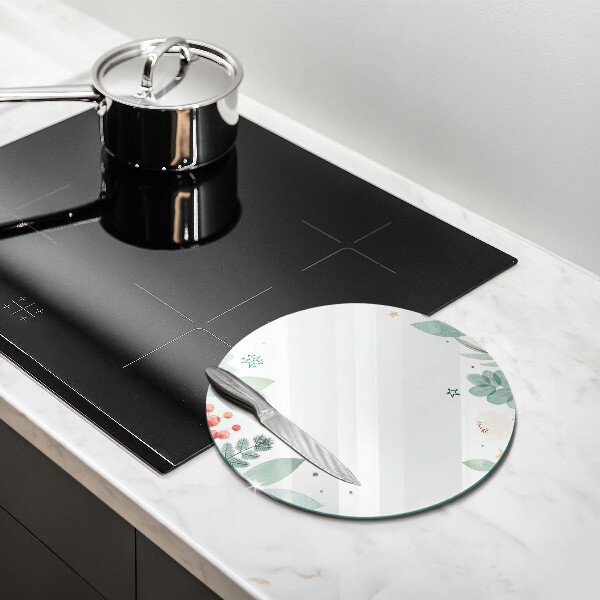 Deska kuchenna szklana Akwarele liście