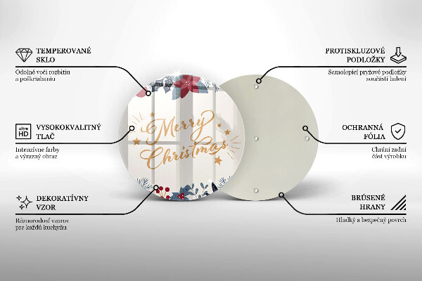 Deska kuchenna szklana Napis Merry Christmas