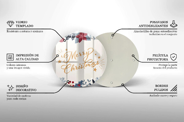 Deska kuchenna szklana Napis Merry Christmas